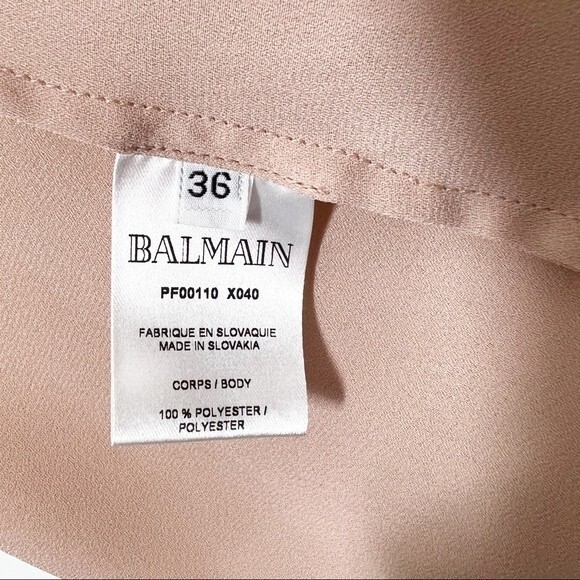 Balmain Women's Size 6 Iridescent Pink Exposed Gold Zipper Deep V-Neck Cami Top - Picture 8 of 9